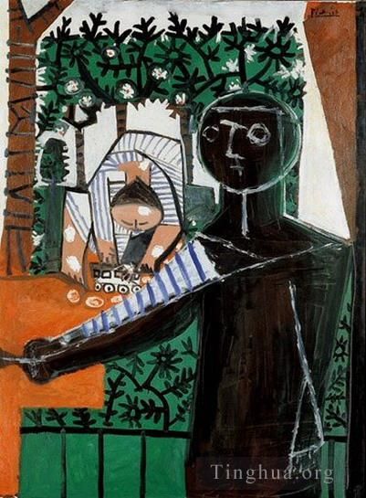 巴勃罗·毕加索 当代各类绘画作品 -  《帕洛玛·德万特花园,1953》