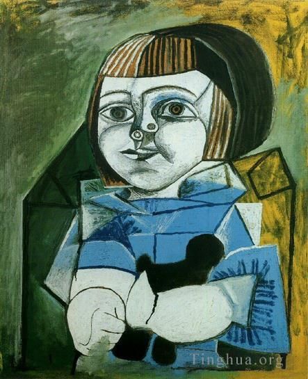 巴勃罗·毕加索 当代各类绘画作品 -  《蓝色帕洛玛,1952》