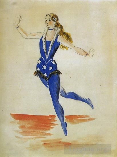 巴勃罗·毕加索 当代各类绘画作品 -  《1917,年女杂技演员服装游行项目》