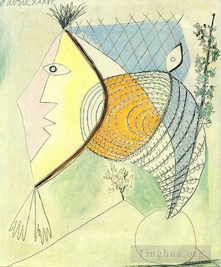 巴勃罗·毕加索 当代各类绘画作品 -  《女性头像,1936》