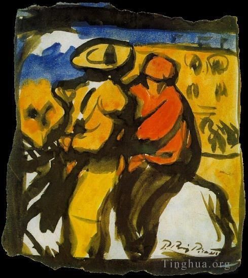 巴勃罗·毕加索 当代各类绘画作品 -  《皮卡多与莫诺萨里奥,1900》