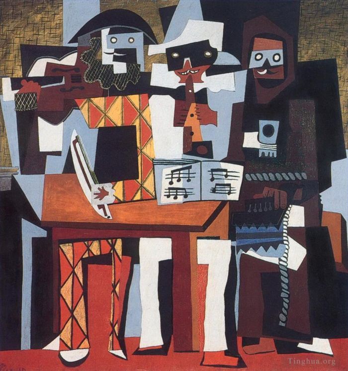 巴勃罗·毕加索 当代各类绘画作品 -  《毕加索音乐家》