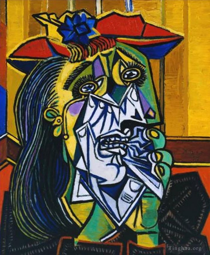 巴勃罗·毕加索 当代各类绘画作品 -  《哭泣的女人》