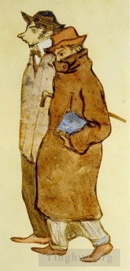 巴勃罗·毕加索 当代各类绘画作品 -  《毕加索与画家卡萨吉马斯,1899》