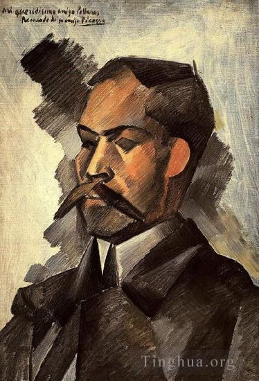 巴勃罗·毕加索 当代各类绘画作品 -  《曼努埃尔·波拉雷斯肖像,1909》