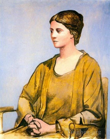 巴勃罗·毕加索 当代各类绘画作品 -  《奥尔加肖像,1921》