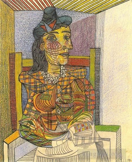 巴勃罗·毕加索 当代各类绘画作品 -  《多拉·玛尔·阿西斯的肖像,1938》