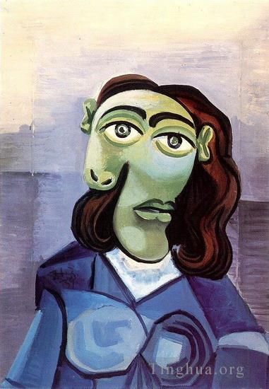 巴勃罗·毕加索 当代各类绘画作品 -  《多拉·玛尔《蓝色的肖像》1939》