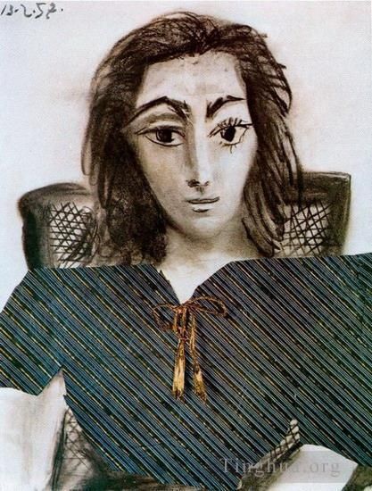 巴勃罗·毕加索 当代各类绘画作品 -  《杰奎琳肖像,1957》