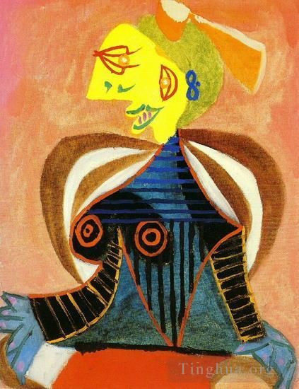 巴勃罗·毕加索 当代各类绘画作品 -  《阿尔勒人李·米勒的肖像,1937》