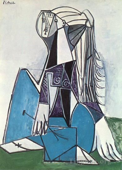 巴勃罗·毕加索 当代各类绘画作品 -  《西尔维特·大卫肖像,01954》
