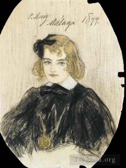 巴勃罗·毕加索 当代各类绘画作品 -  《特蕾莎·布拉斯科肖像,1899》