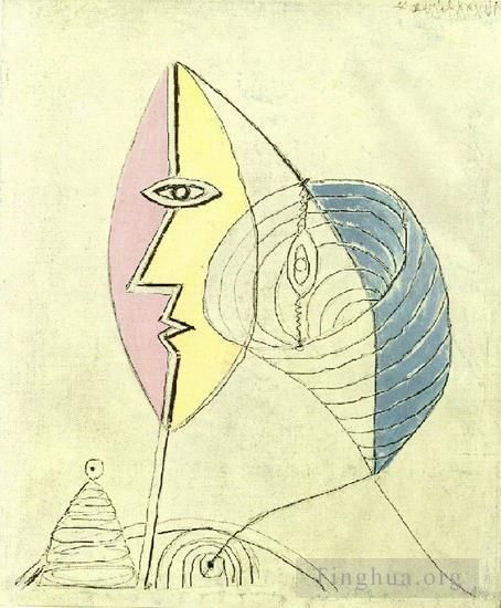 巴勃罗·毕加索 当代各类绘画作品 -  《少女肖像,1936,2》