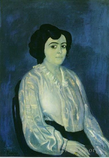 巴勃罗·毕加索 当代各类绘画作品 -  《索莱尔夫人肖像,1903》