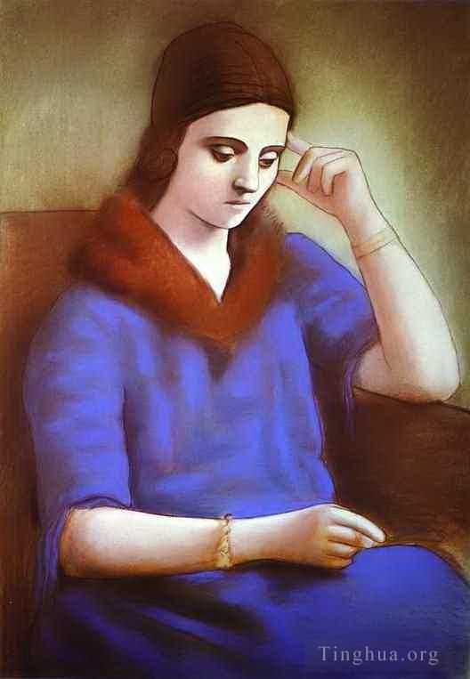 巴勃罗·毕加索 当代各类绘画作品 -  《奥尔加·毕加索肖像,1922》