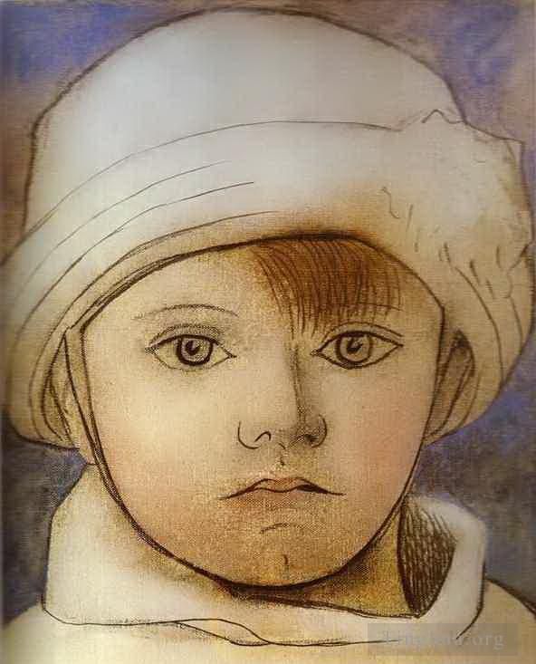 巴勃罗·毕加索 当代各类绘画作品 -  《保罗·毕加索小时候的肖像,1923》