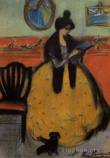 巴勃罗·毕加索 当代各类绘画作品 -  《读La讲座1901》