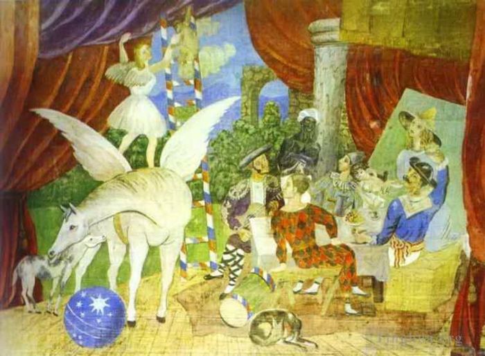 巴勃罗·毕加索 当代各类绘画作品 -  《1917年游行布景草图》
