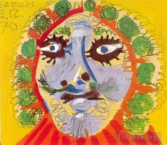 巴勃罗·毕加索 当代各类绘画作品 -  《男人的脸,1970》
