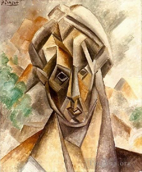 巴勃罗·毕加索 当代各类绘画作品 -  《女人的背影,1909》