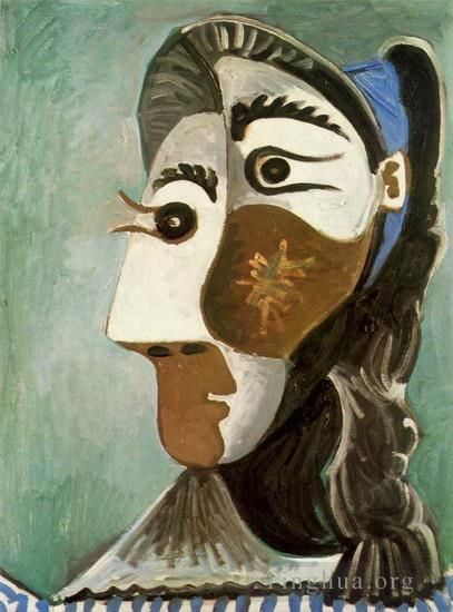 巴勃罗·毕加索 当代各类绘画作品 -  《女人的脸,6,1962》