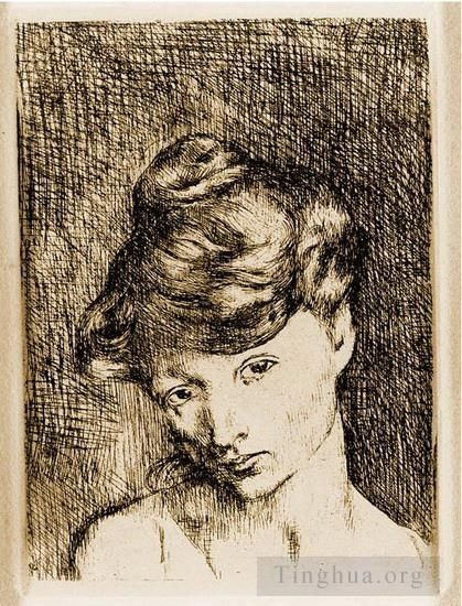 巴勃罗·毕加索 当代各类绘画作品 -  《玛德琳女士的头像,1905》