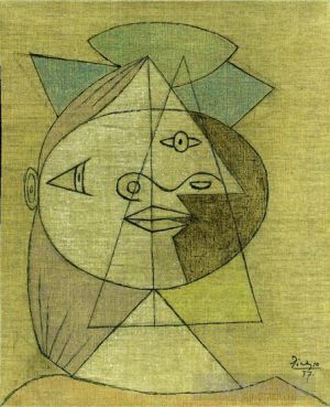 巴勃罗·毕加索的当代艺术作品《玛丽·特蕾莎·沃尔特,(Marie,Therese,Walter),的女人头像,1937》