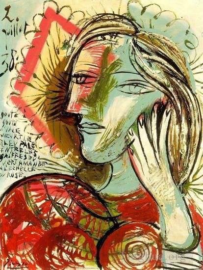 巴勃罗·毕加索 当代各类绘画作品 -  《青年少女的诗篇,1938》