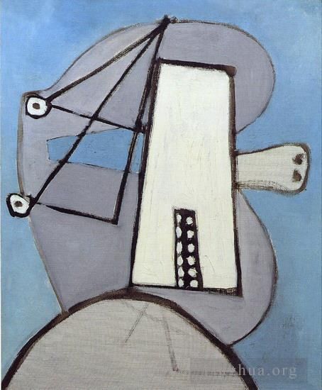 巴勃罗·毕加索 当代各类绘画作品 -  《蓝色的太特,图,1929》