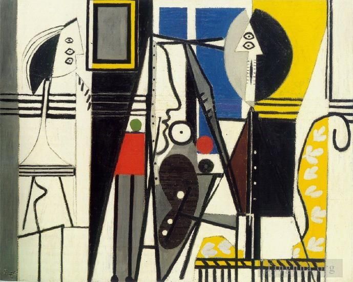 巴勃罗·毕加索 当代各类绘画作品 -  《艺术家和他的模特,L,艺术家和儿子模特,1928》