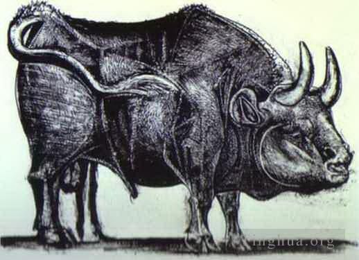 巴勃罗·毕加索 当代各类绘画作品 -  《公牛国,III,1945》