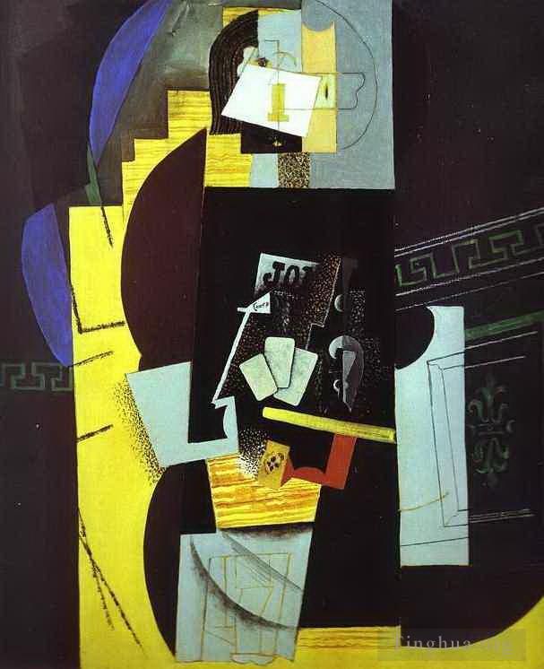 巴勃罗·毕加索 当代各类绘画作品 -  《打牌者,1913》