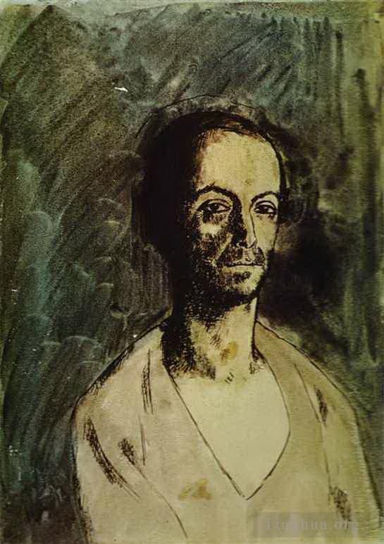 巴勃罗·毕加索 当代各类绘画作品 -  《加泰罗尼亚雕塑家马诺洛·曼努埃尔·雨格,1904》
