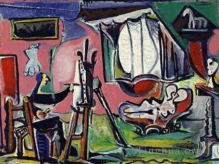 巴勃罗·毕加索 当代各类绘画作品 -  《画家和他的模特,1963》