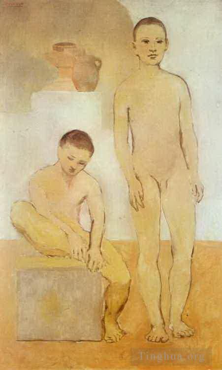 巴勃罗·毕加索 当代各类绘画作品 -  《两个青年,1905》