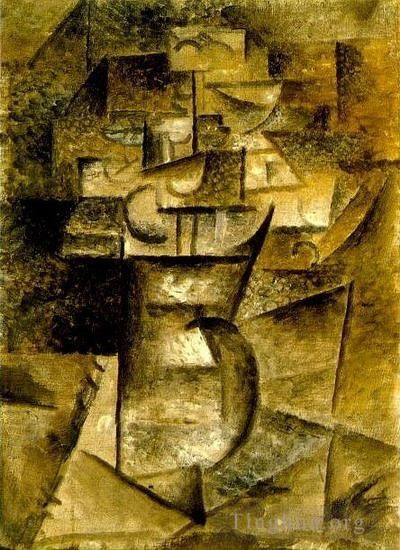 巴勃罗·毕加索 当代各类绘画作品 -  《花瓶,1910》