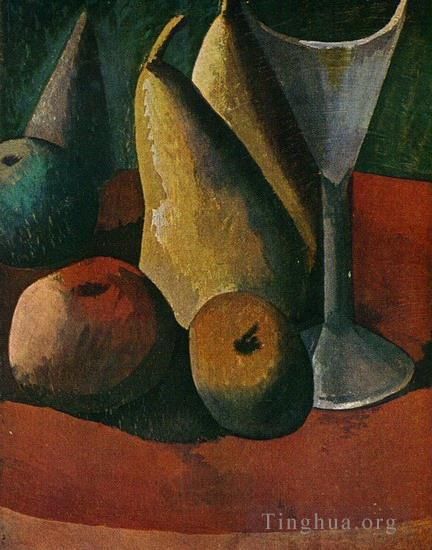 巴勃罗·毕加索 当代各类绘画作品 -  《维尔和水果,1908》