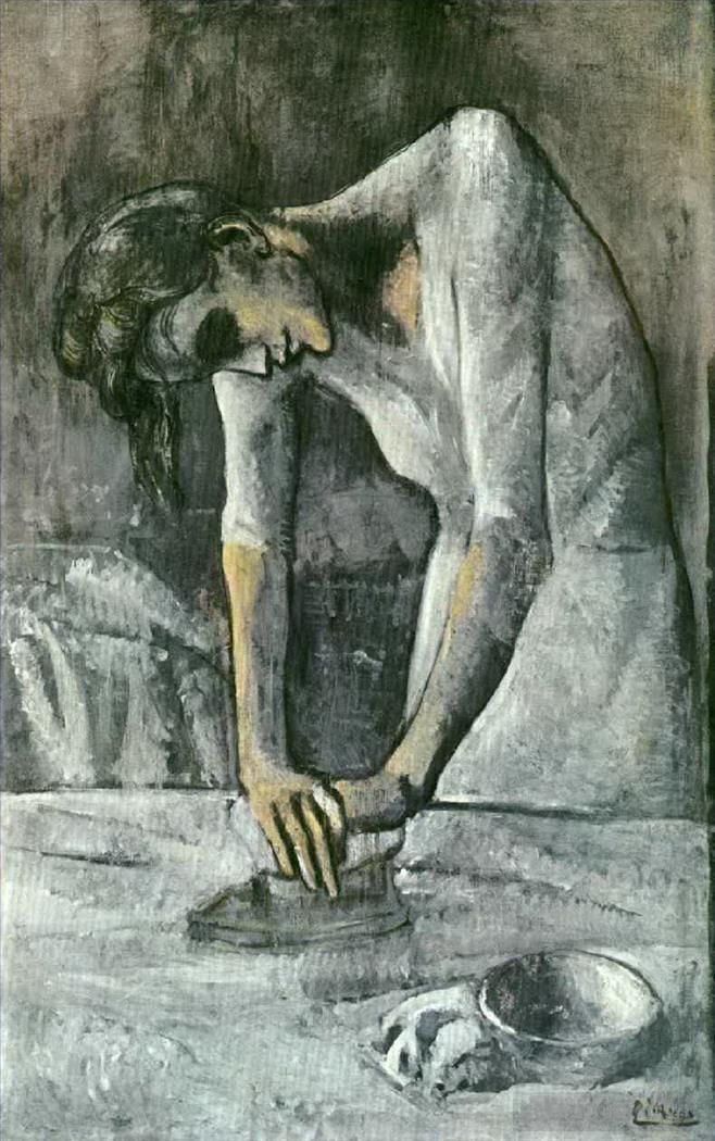 巴勃罗·毕加索 当代各类绘画作品 -  《女人熨烫,1904》