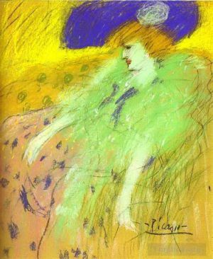 巴勃罗·毕加索的当代艺术作品《戴蓝帽子的女人,1901》