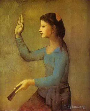 当代绘画 - 《持扇的女子,1905》