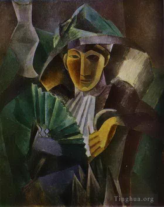 巴勃罗·毕加索 当代各类绘画作品 -  《拿扇子的女人,1909》