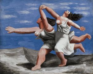 当代绘画 - 《海滩上奔跑的女人2》