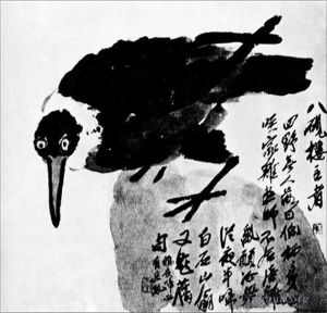 齐白石的当代艺术作品《一只白脖子的鸟》