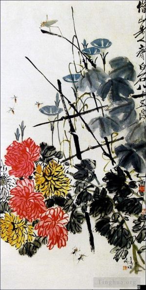 当代书法和国画 - 《昆虫和花》