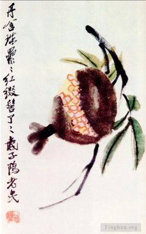 齐白石的当代艺术作品《菊花和琵琶》