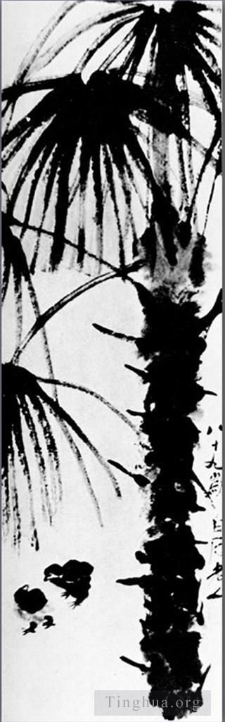 齐白石 当代书法国画作品 -  《棕榈树》