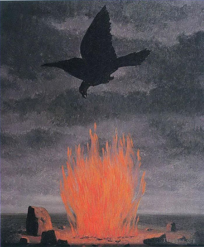 雷内·马格利特 当代油画作品 -  《狂热分子,1955》