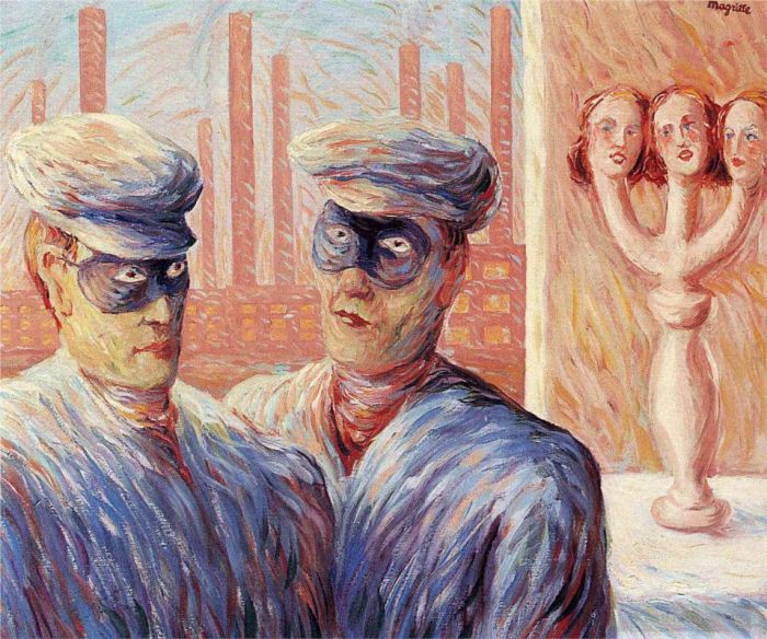 雷内·马格利特 当代油画作品 -  《情报,1946》