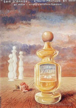 雷内·马格利特的当代艺术作品《Mem,的,Soir,d,orage,奇怪香水》