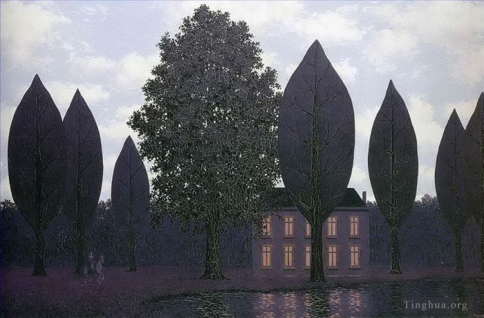 雷内·马格利特 当代各类绘画作品 -  《神秘的路障,1961》